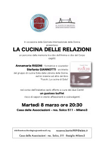 La Cucina delle relazioni 8 marzo